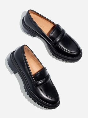 NWOB Madewell The Bradley Lugsole Loafer in Leather in True Black sz 11